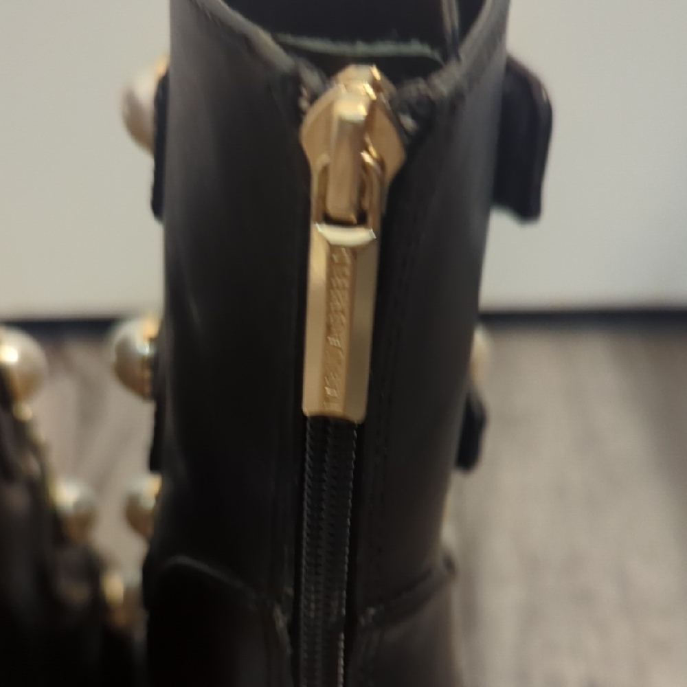 karl Lagerfield Paris Brayden Studded Lug Sole Open Toe Boots NWOT - Picture 5 of 9